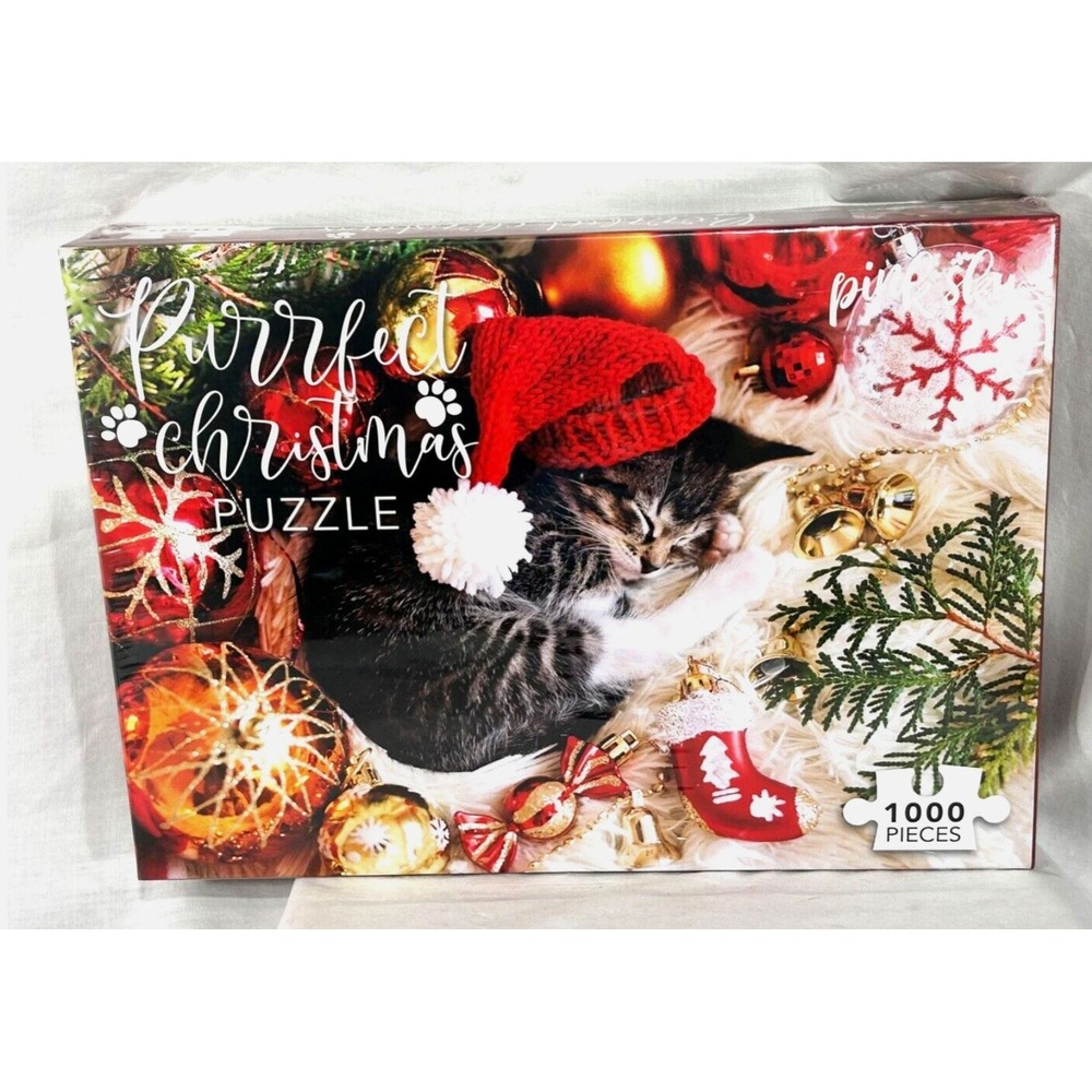 NEW by Pink Sky Purrfect Christmas jigsaw puzzle 1000 piece cute Kitten Santa!